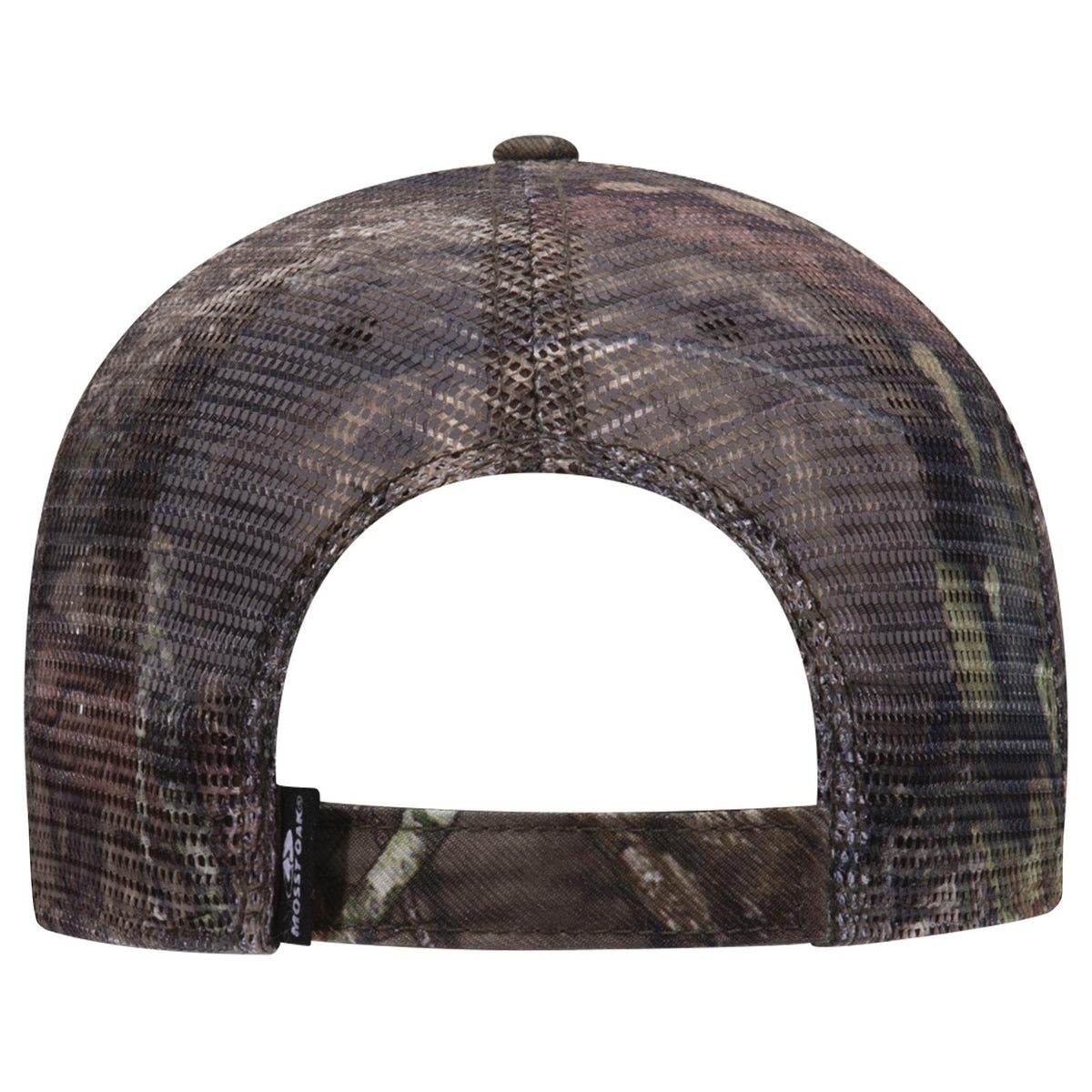 Rear View of MO2 - Break Up Country OTTO CAP Mossy Oak Camouflage Superior Polyester Twill 6 Panel Low Profile Mesh Back Trucker Hat
