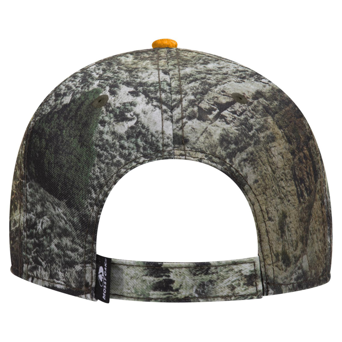 Rear View of MO5 - Mountain Country Range OTTO CAP Mossy Oak Camouflage Sandwich Visor 6 Panel Low Profile Baseball Cap