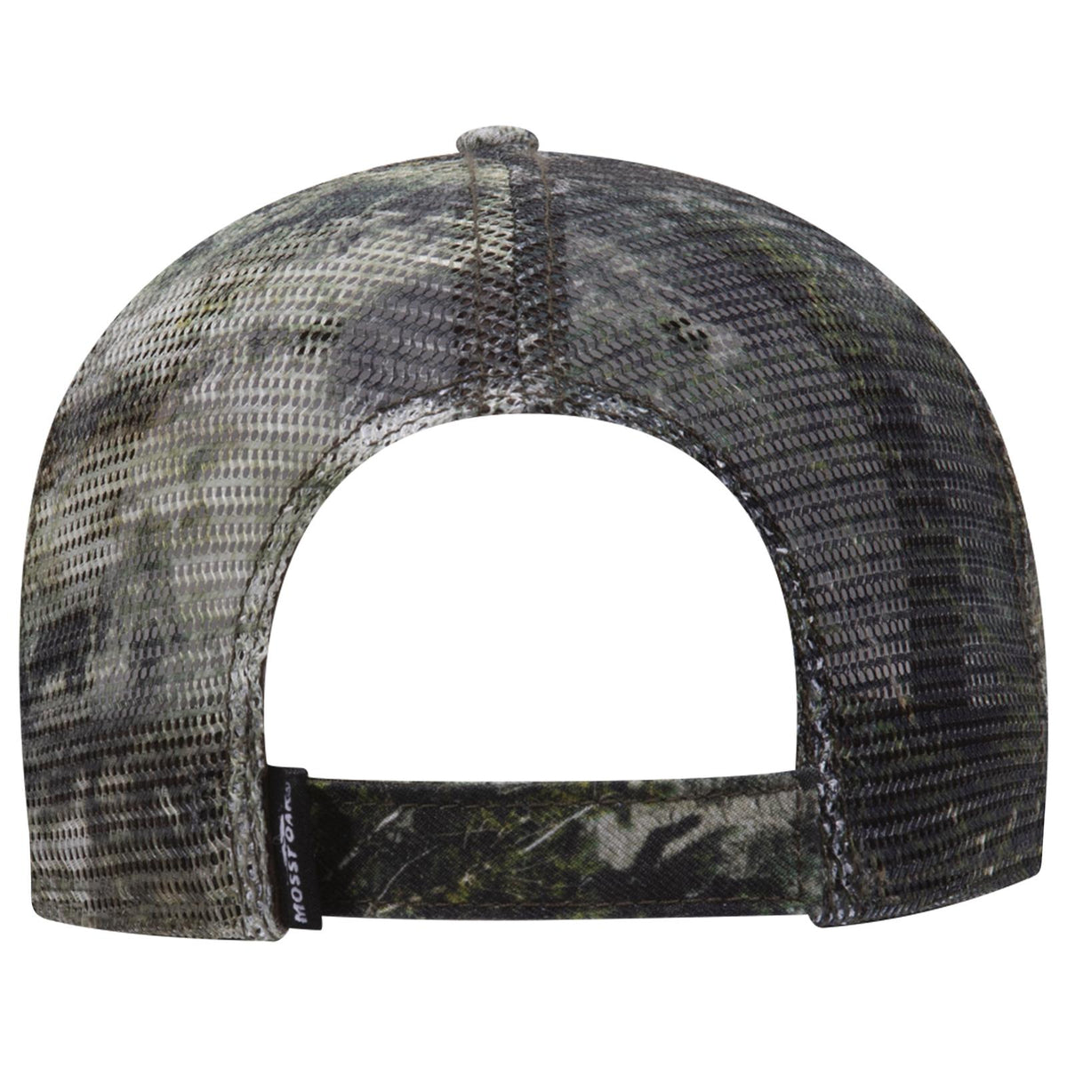 Rear View of MO5 - Mountain Country Range OTTO CAP Mossy Oak Camouflage Superior Polyester Twill 6 Panel Low Profile Mesh Back Trucker Hat