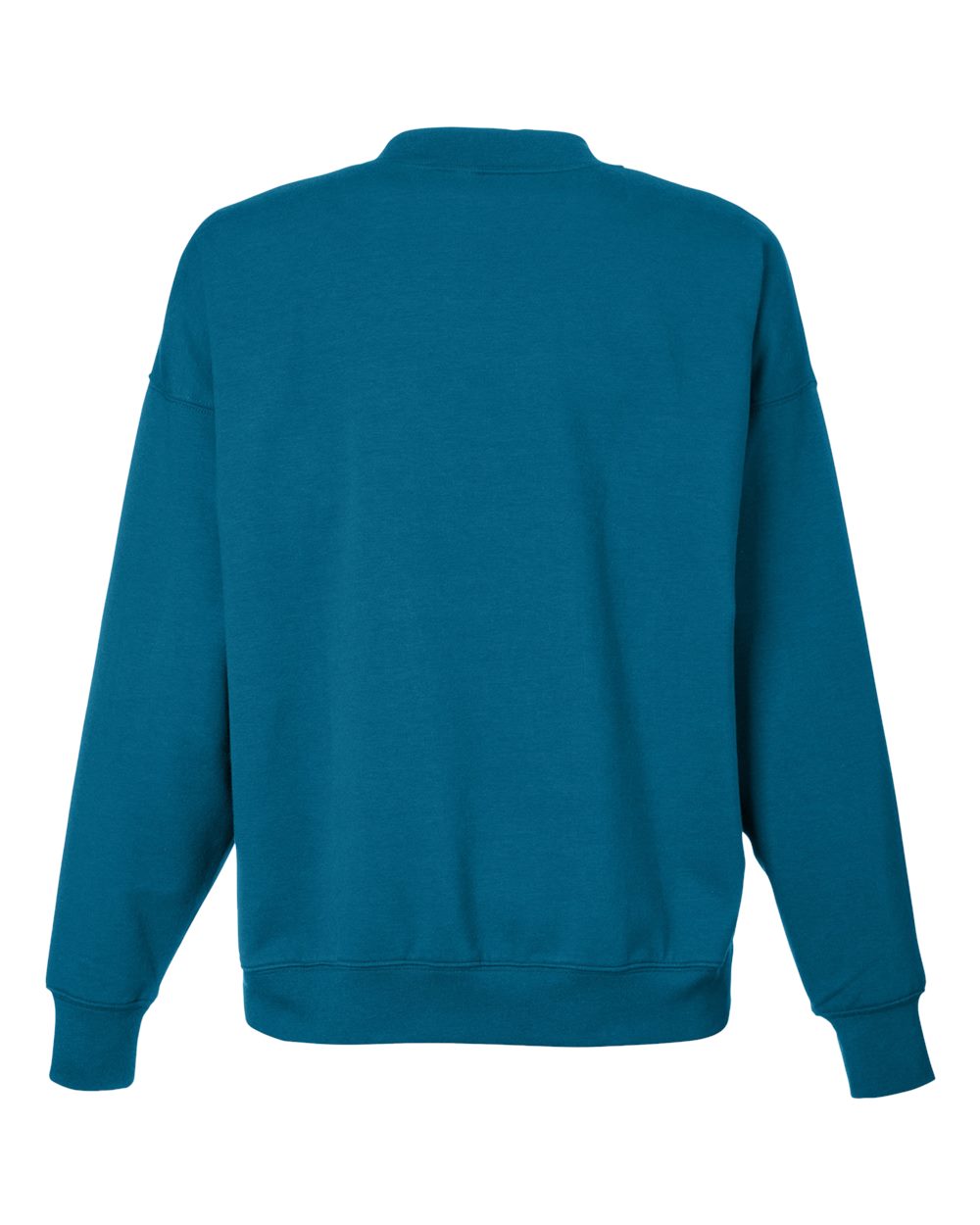 Rear View of Moroccan Blue Women's Vintage Oversized Crew Pullover - PDP6789