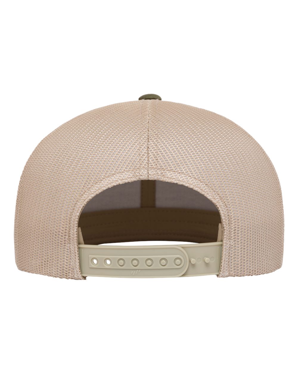 Front View of Moss Green/ Khaki Retro High Profile Trucker Cap - 6609