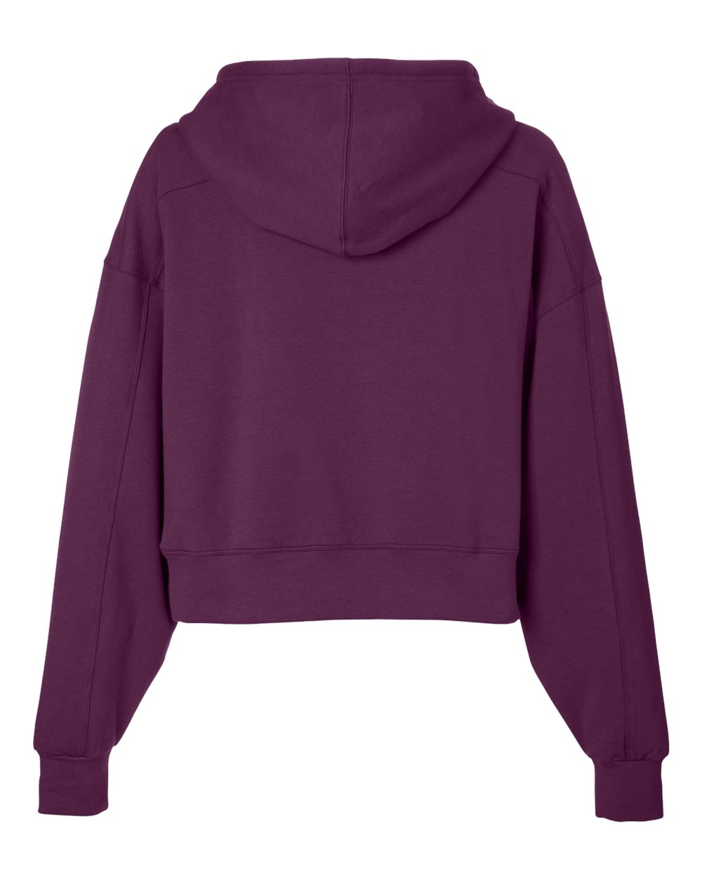 Rear View of Mulberry Women's Vintage Oversized Cropped Hooded Sweatshirt - PDP1725