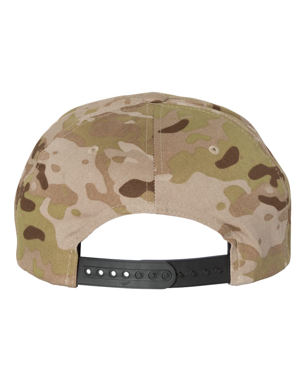 Rear View of Multicam Arid Premium Flat Bill Snapback Cap - 6089M