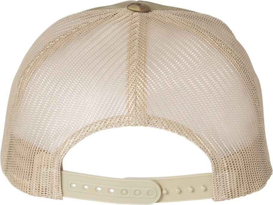 Rear View of Multicam Green/ Khaki Retro Trucker Cap - 6606