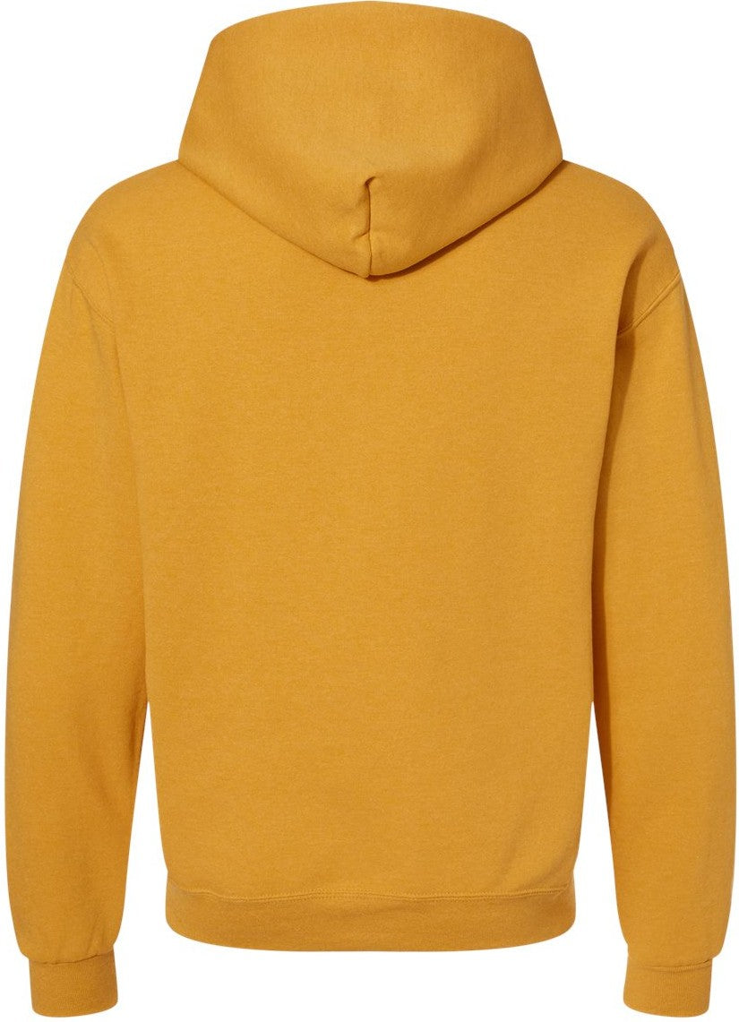 Front View of Mustard Heather NuBlend® Hooded Sweatshirt - 996MR