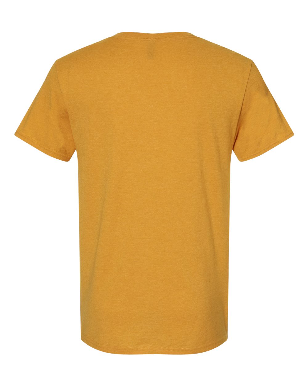 Rear View of Mustard Heather Premium Blend Ring-Spun T-Shirt - 560MR