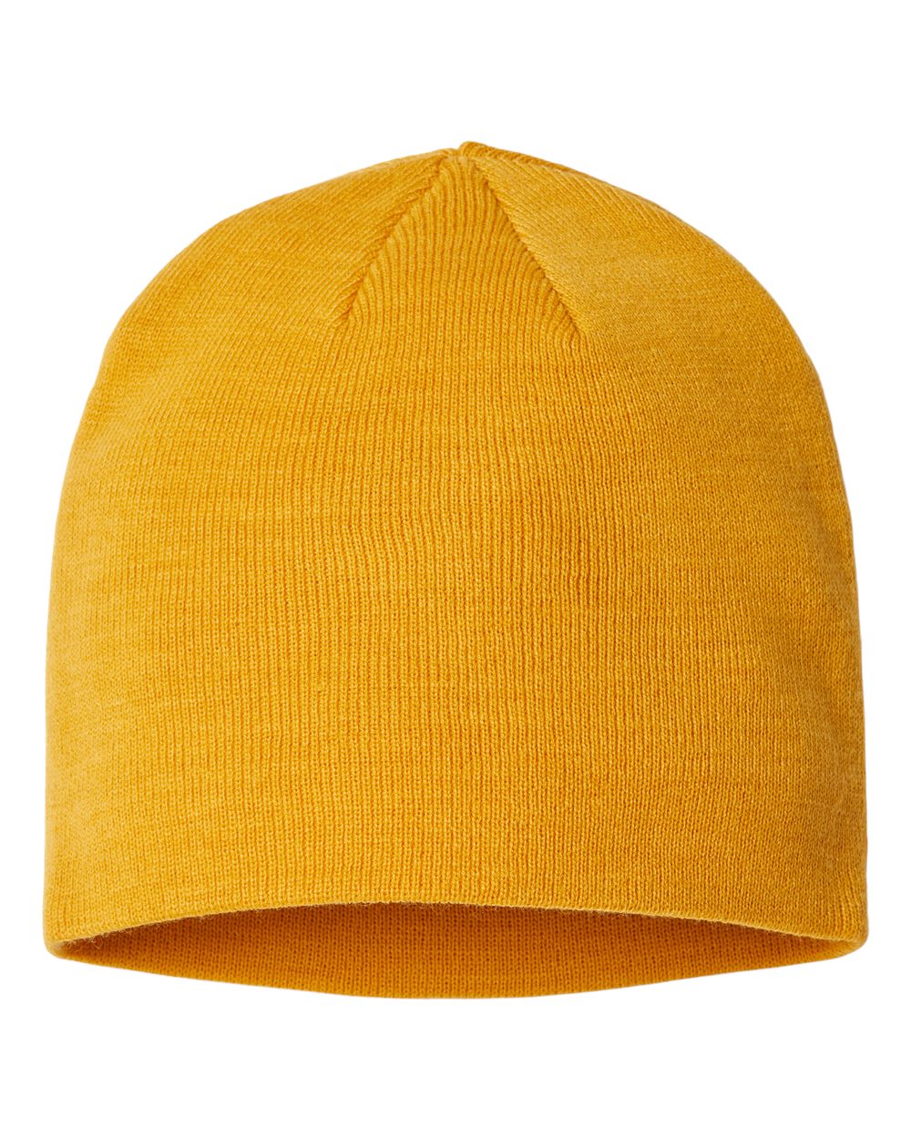 Front View of Mustard Yellow Sustainable Beanie - HOLLY