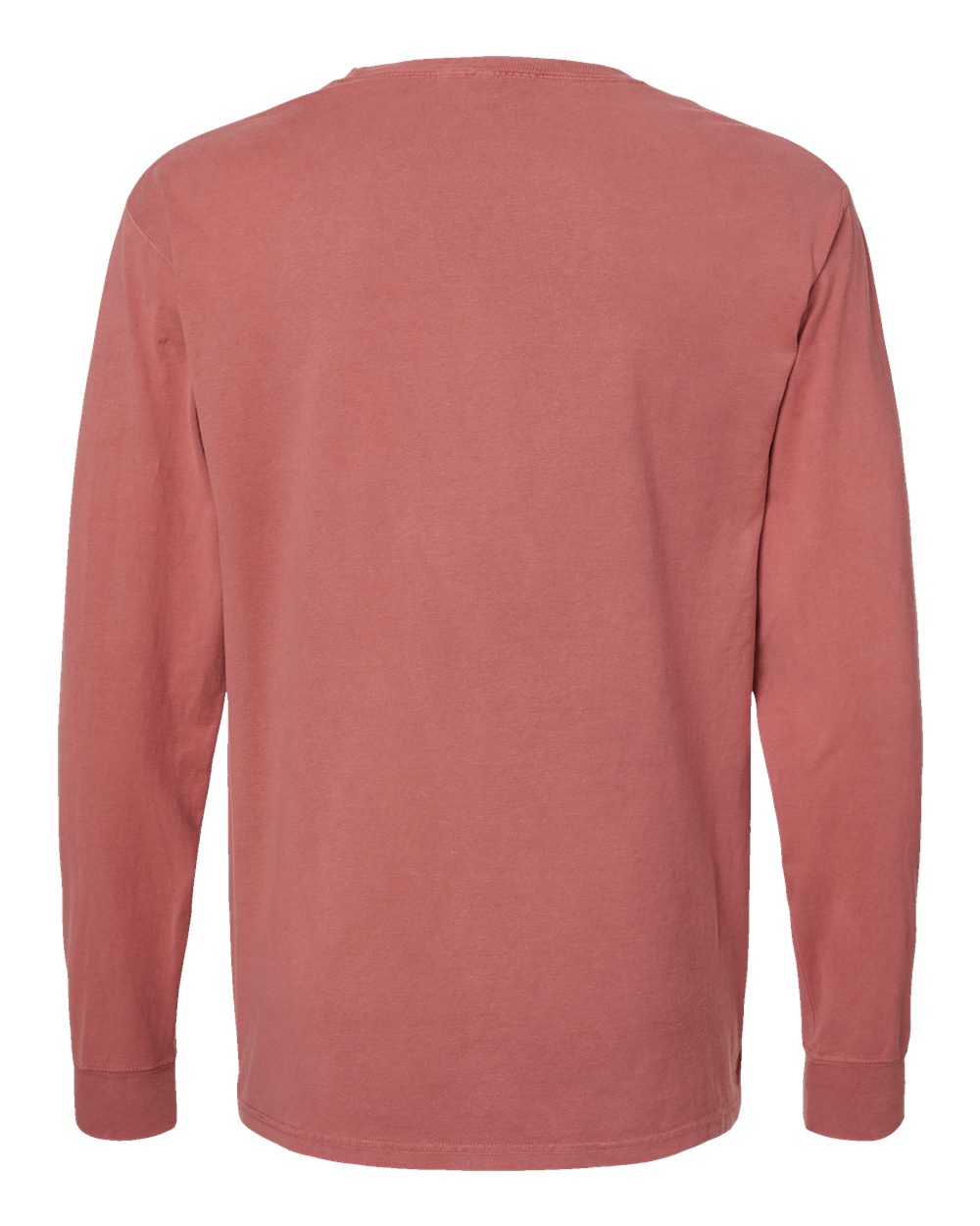 Front View of Nantucket Red Garment-Dyed Long Sleeve T-Shirt - GDH200