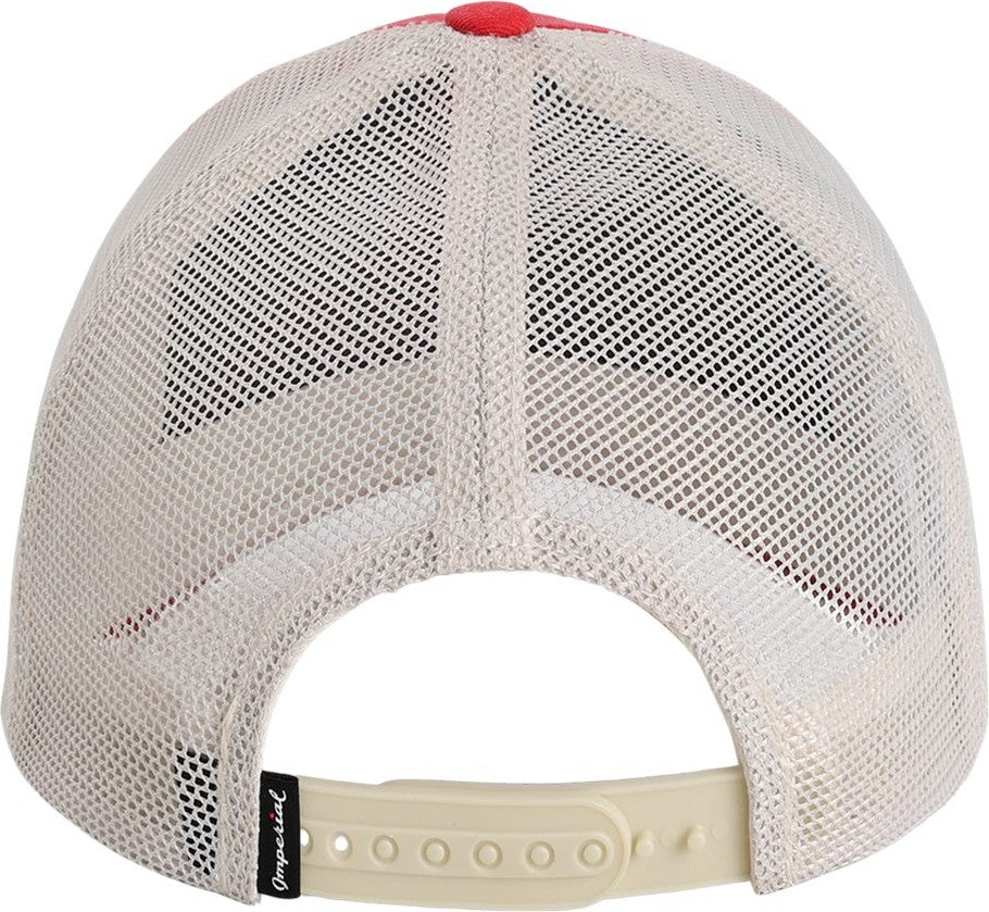 Rear View of Nantucket Red/ Stone The Gambit Mesh Back Cap - X240M