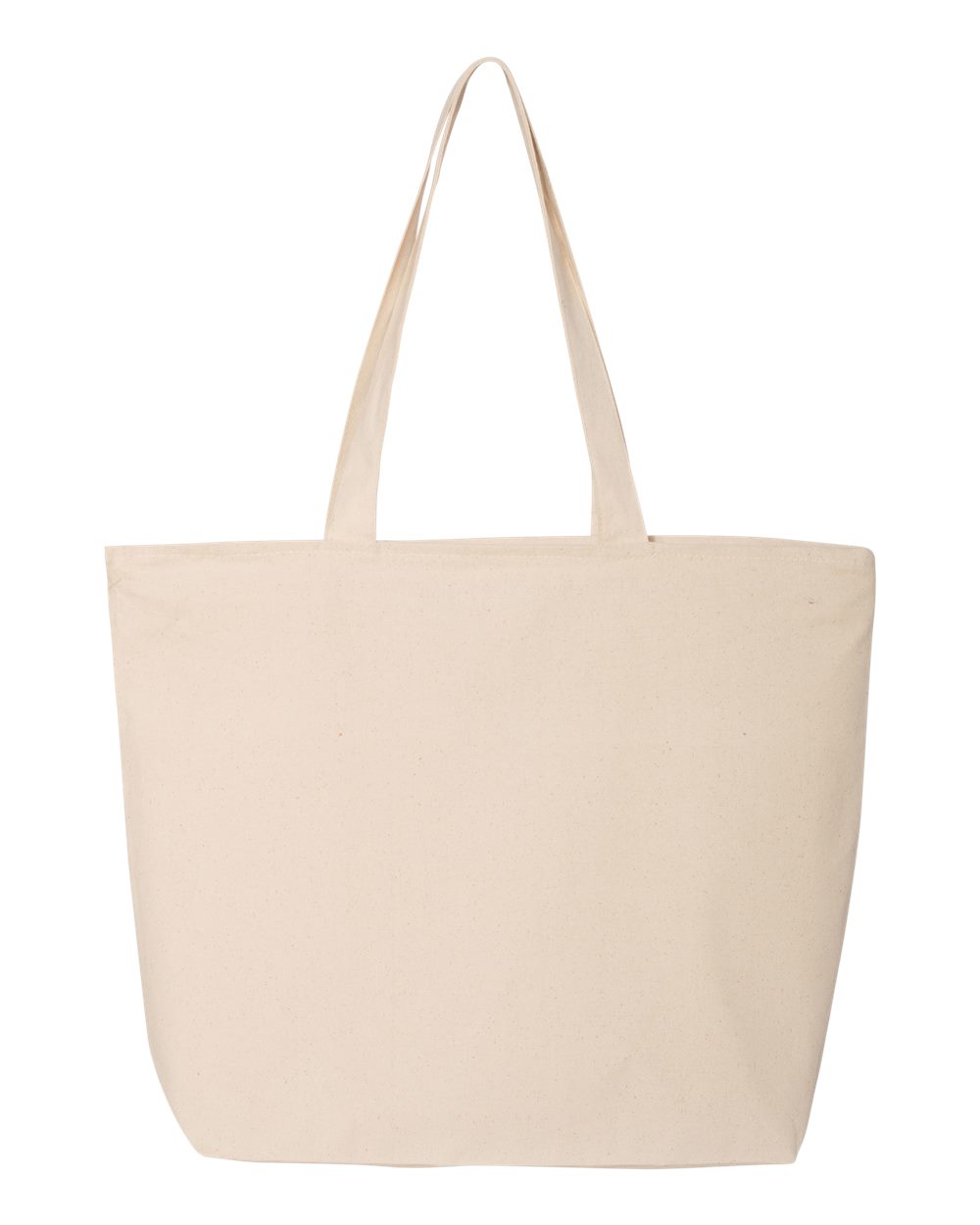 Front View of Natural 25L Zippered Tote - Q611
