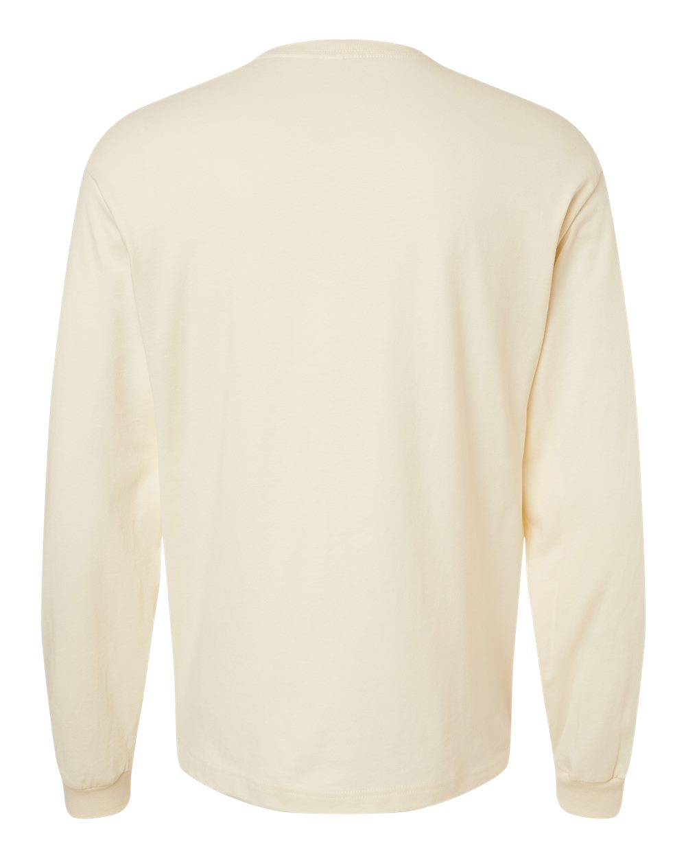 Front View of Natural 6 oz. Heavyweight Long Sleeve Tee - 3511