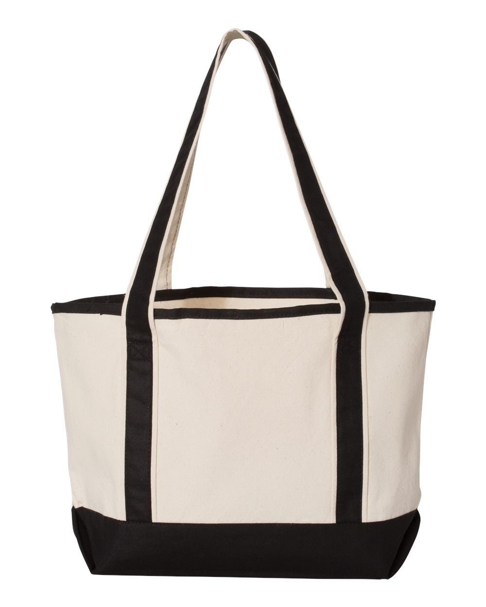 Front View of Natural/ Black 20L Small Deluxe Tote - Q125800
