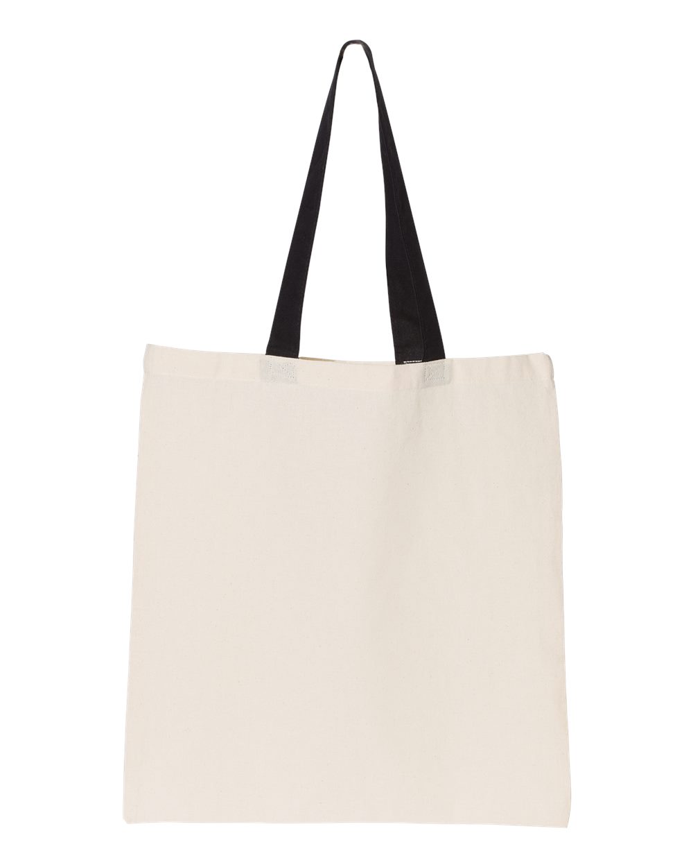 Rear View of Natural/ Black Contrast-Color Handle Tote - OAD105
