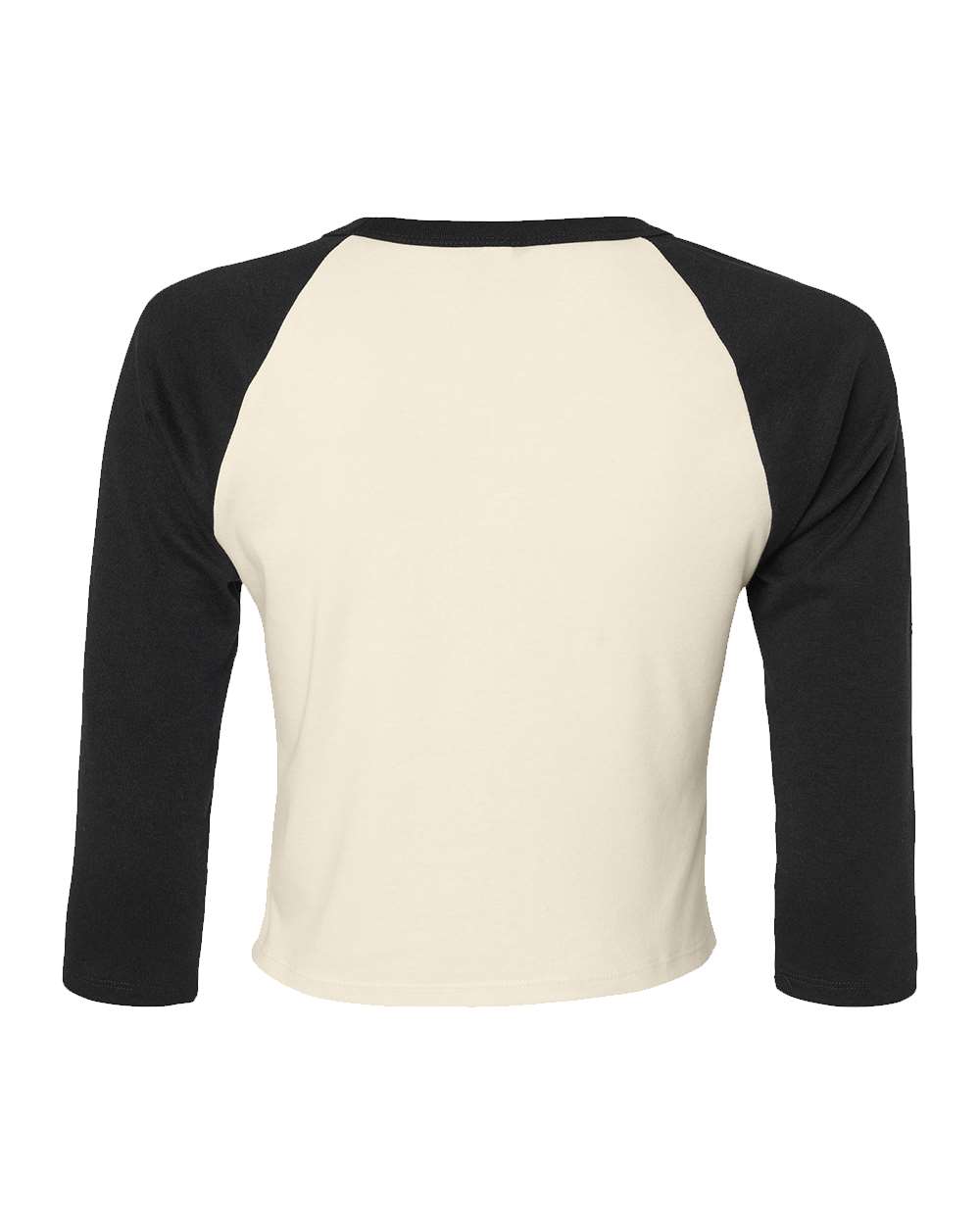 Front View of Natural/ Black Women's Micro Rib 3/4 Raglan Sleeve Baby Tee - 1200