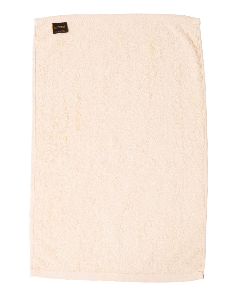 Front View of Natural Deluxe Hemmed Hand Towel - T300