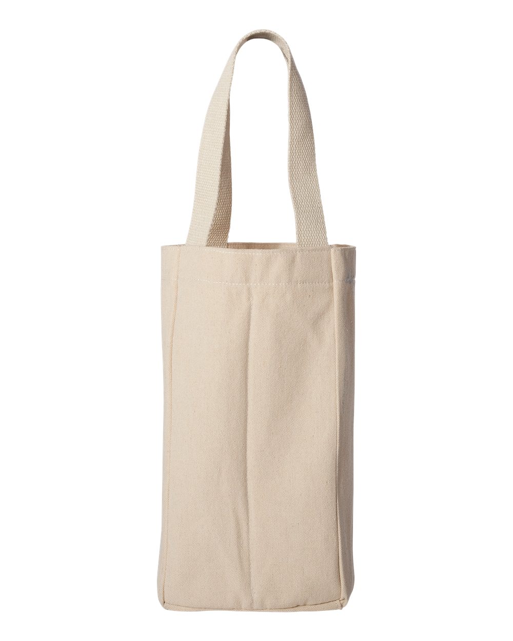 Front View of Natural Double Bottle Wine Tote - 1726
