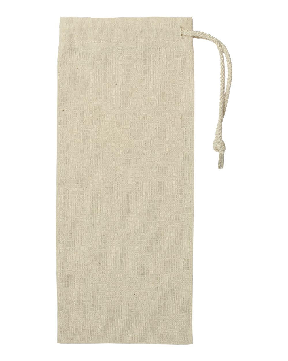 Front View of Natural Drawcord Wine Bag - 1727