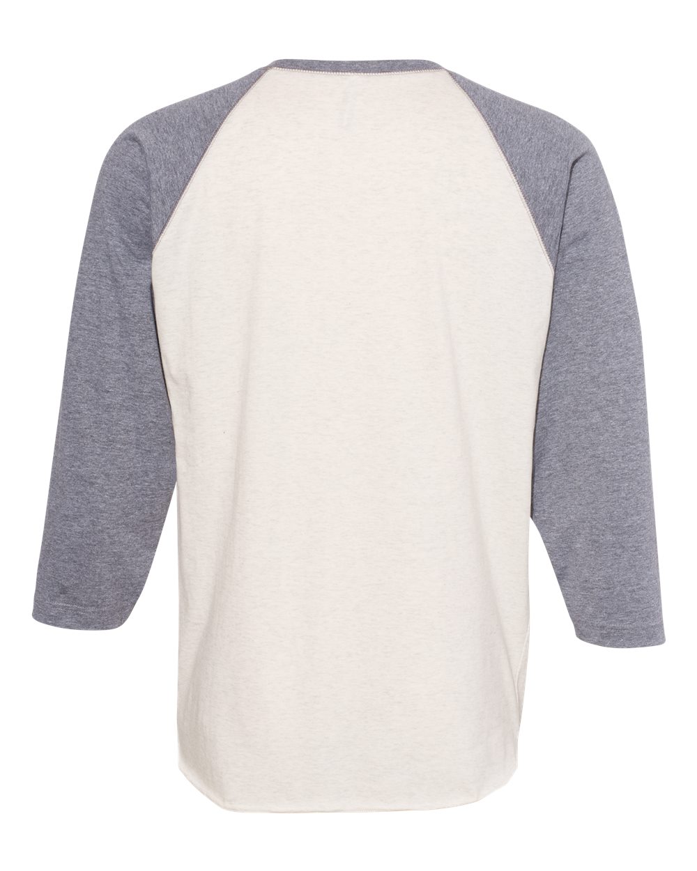 Front View of Natural Heather/ Granite Heather Baseball Fine Jersey Three-Quarter Sleeve Tee - 6930