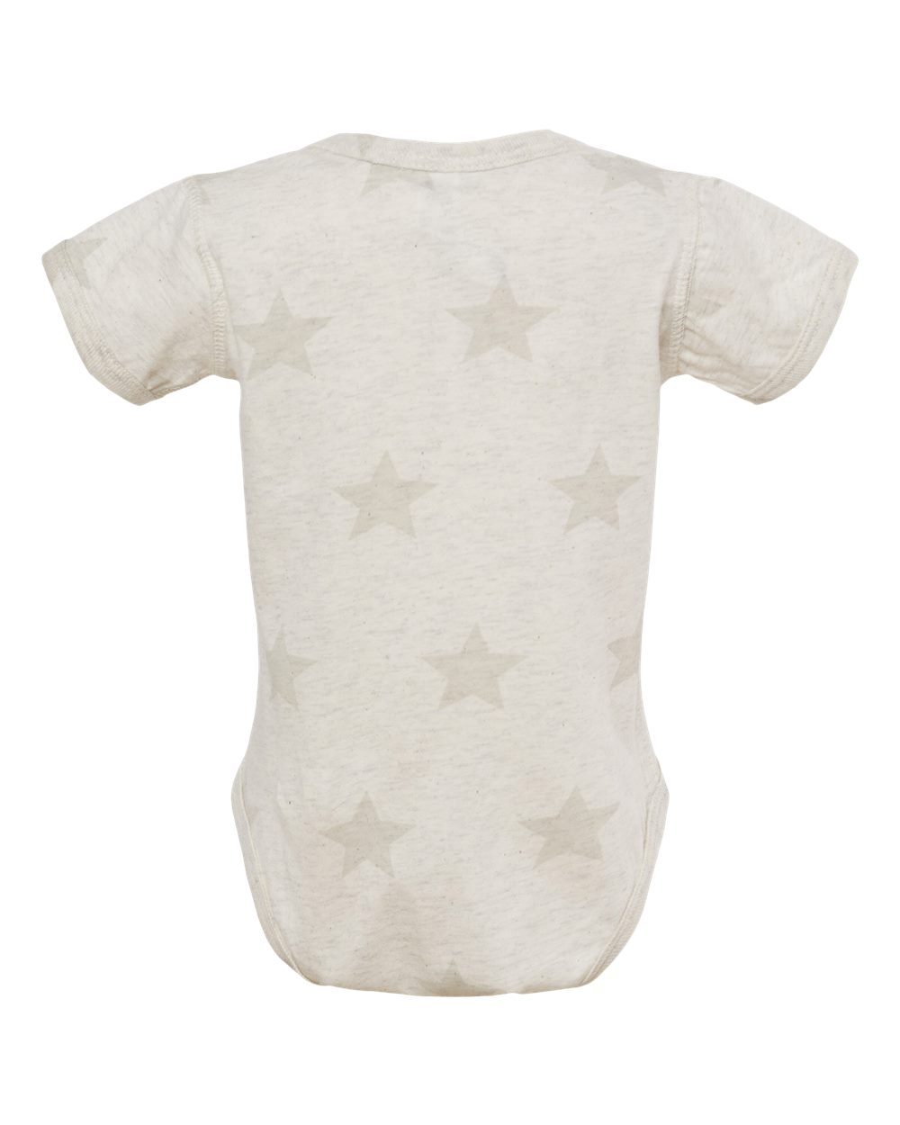 Front View of Natural Heather Star Infant Star Print Bodysuit - 4329