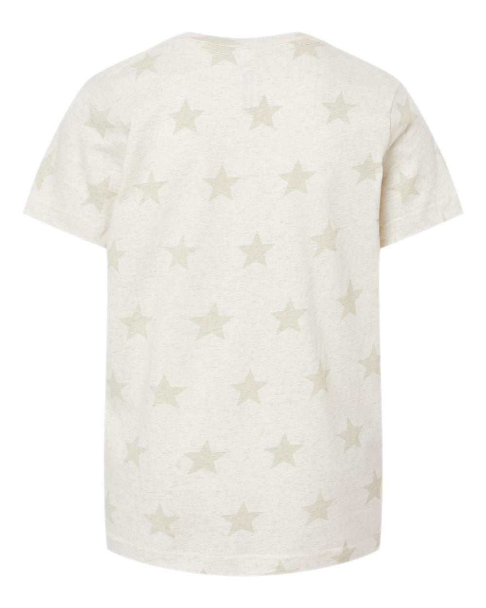 Front View of Natural Heather Star Youth Star Print Tee - 2229
