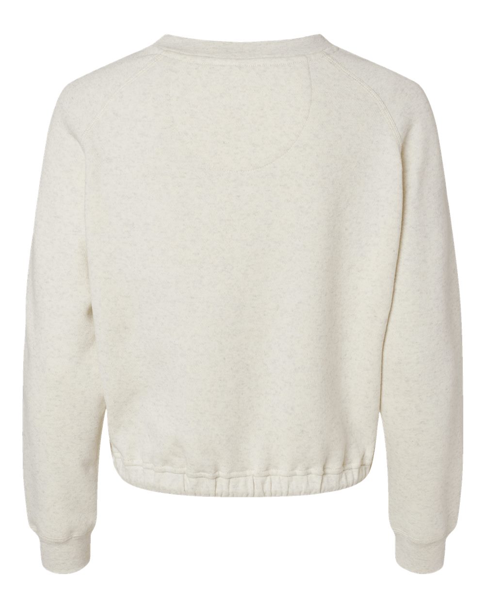 Front View of Natural Heather Women's Relaxed 3-End Boxy Fleece Crewneck Sweatshirt - 3528