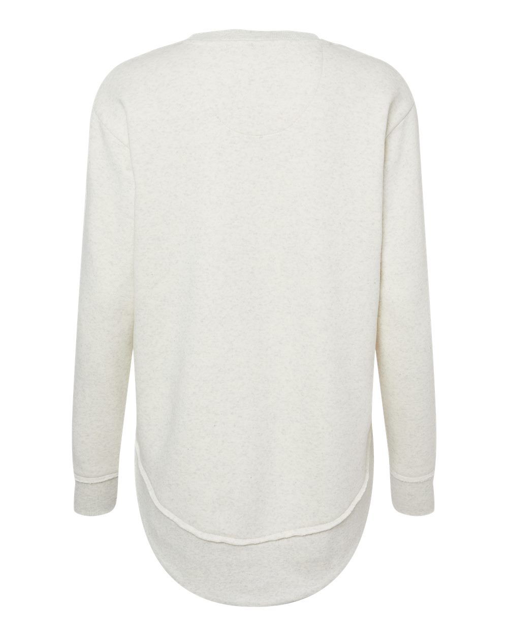 Rear View of Natural Heather Women&#39;s Weekend Fleece Crewneck Sweatshirt - 3525