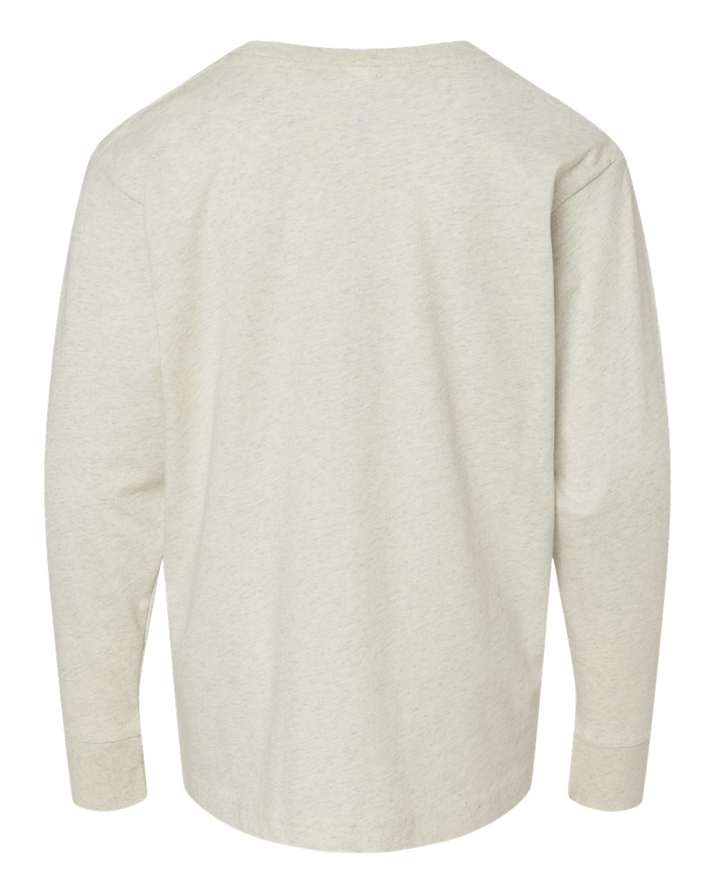 Front View of Natural Heather Youth Fine Jersey Long Sleeve Tee - 6201