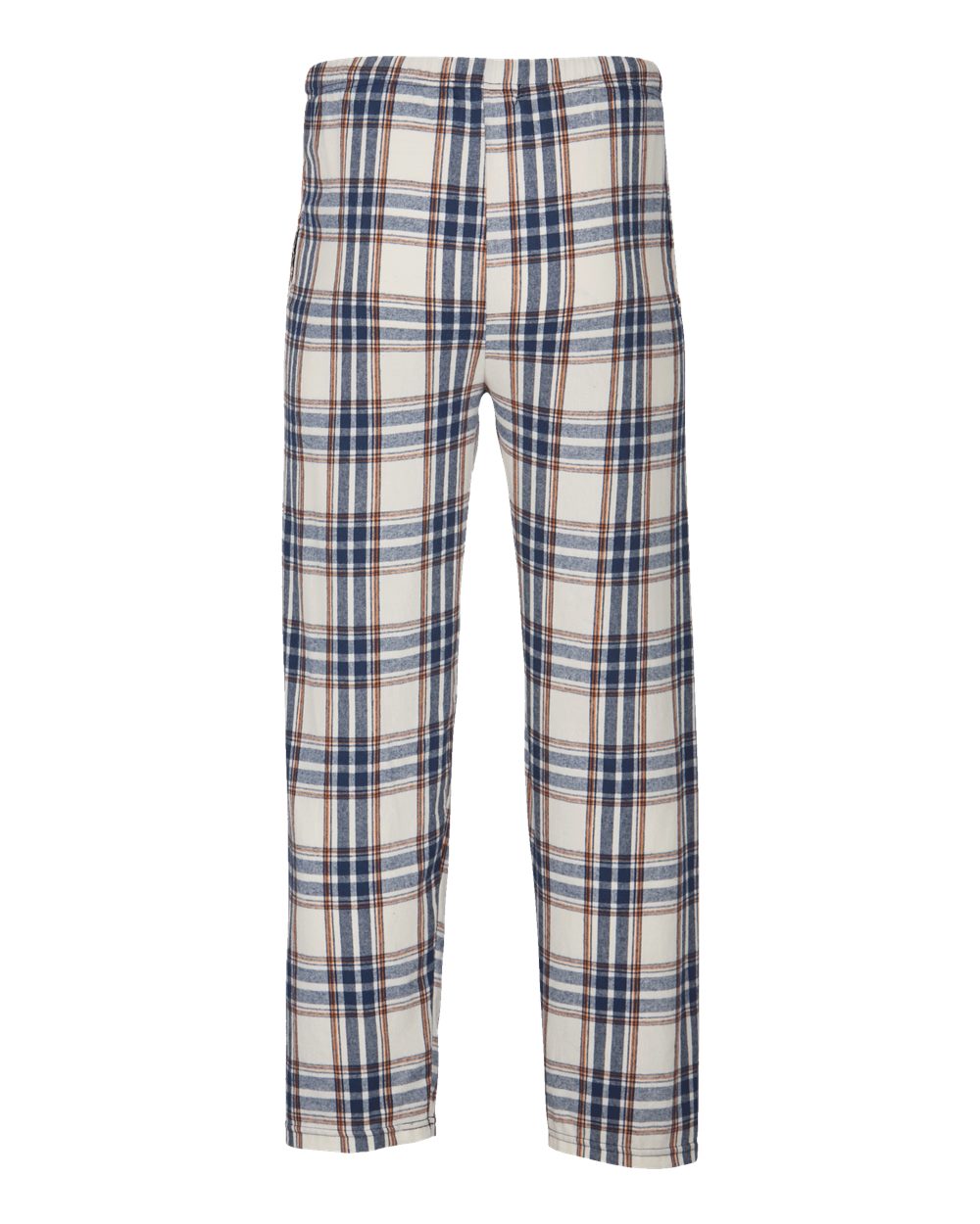 Front View of Natural Indigo Plaid Harley Flannel Pants - BM6624