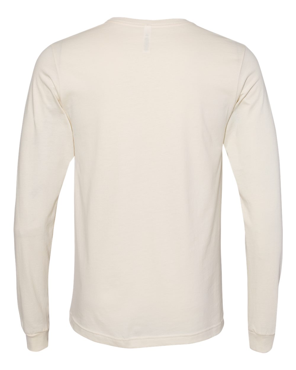 Front View of Natural Jersey Long Sleeve Tee - 3501