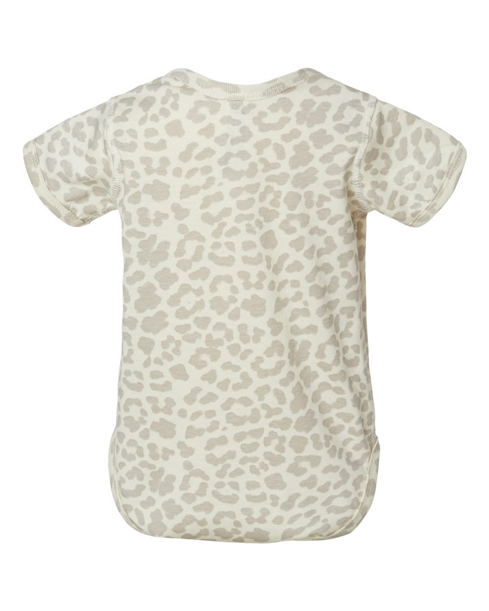 Front View of Natural Leopard Infant Fine Jersey Bodysuit - 4424