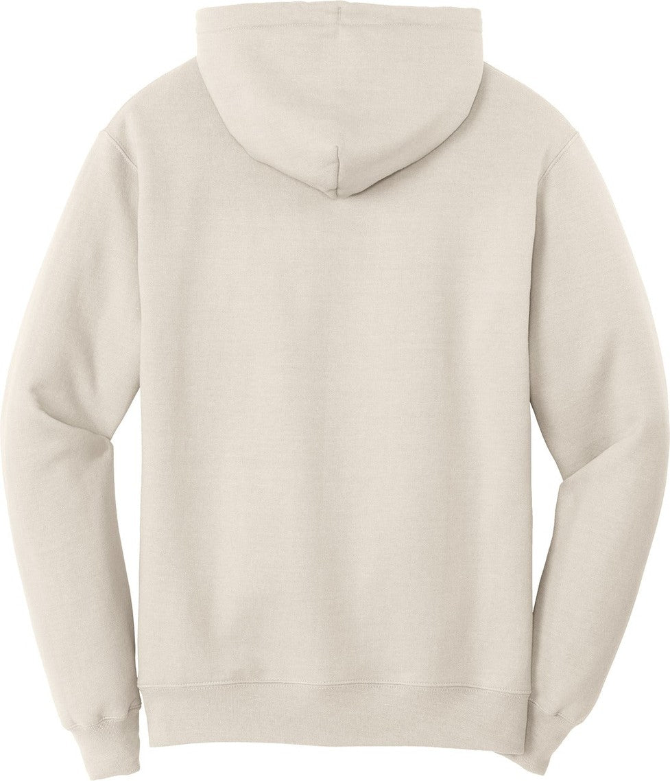 Front View of Natural Port & Co Core Fleece Pullover Hooded Sweatshirt. PC78H