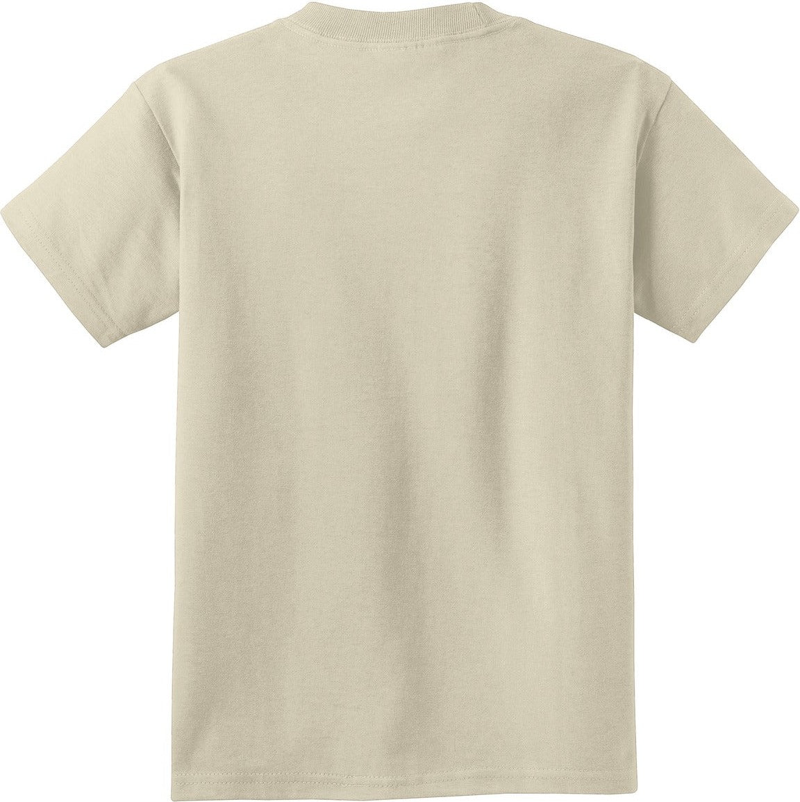 Front View of Natural Port & Co Youth Core Cotton Tee. PC54Y