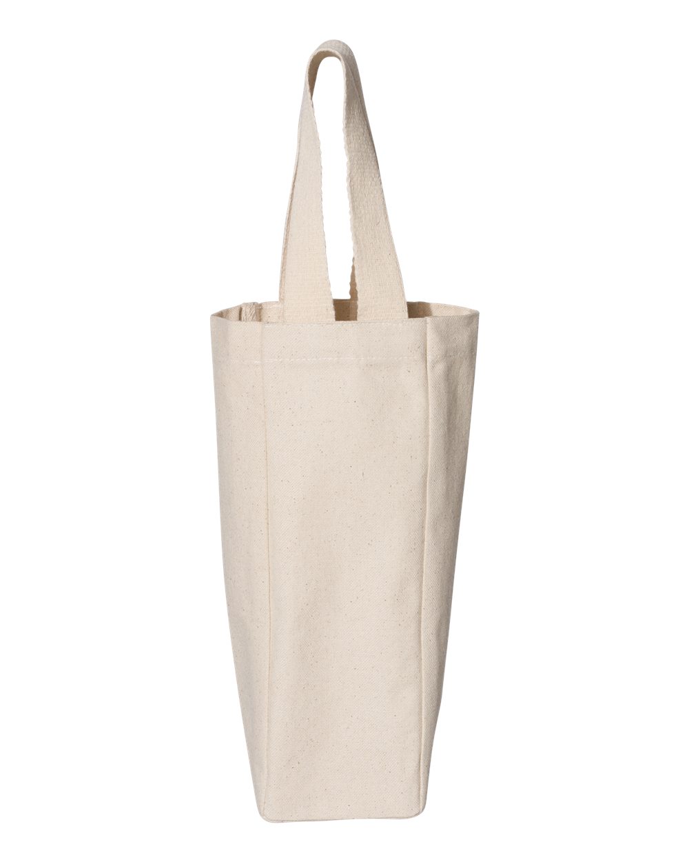 Front View of Natural Single Wine Tote - OAD111