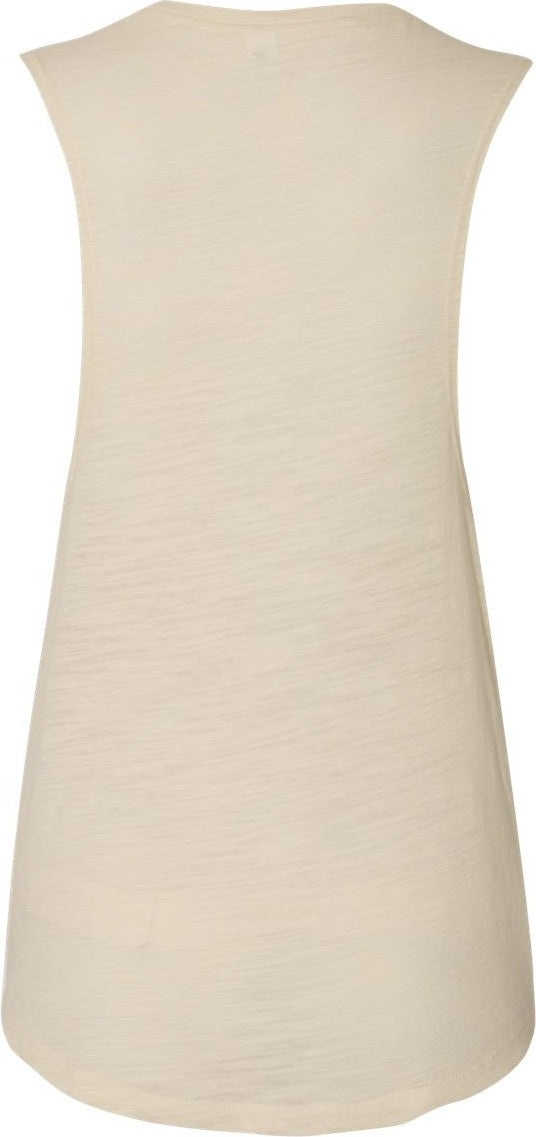 Front View of Natural Slub Women's Flowy Scoop Muscle Tank - 8803