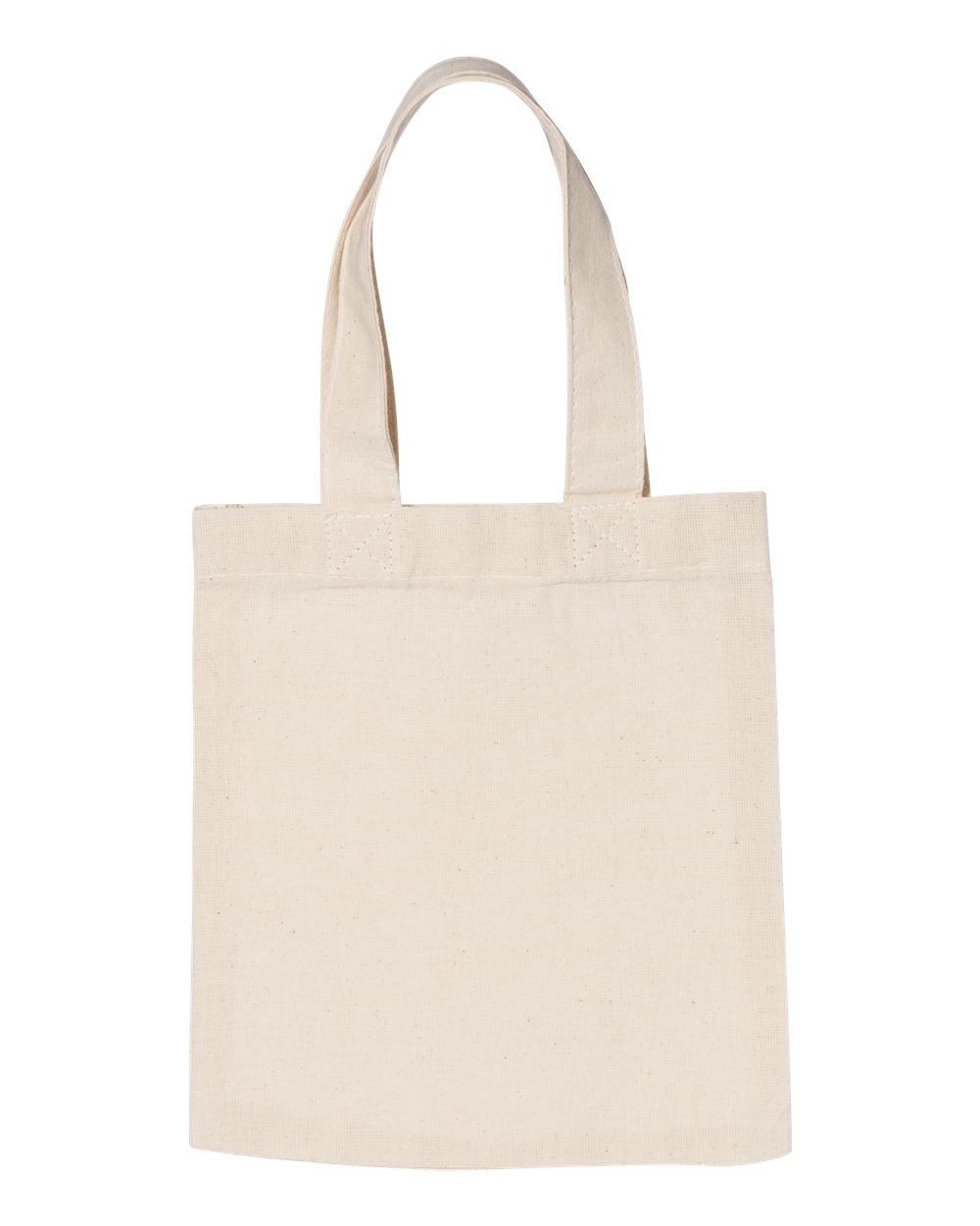 Front View of Natural Small Canvas Tote - OAD115