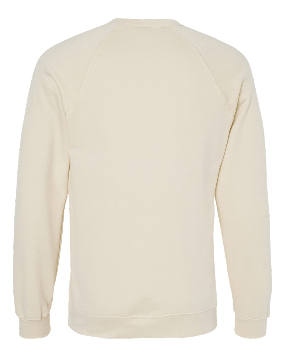 Front View of Natural Sponge Fleece Raglan Crewneck Sweatshirt - 3901