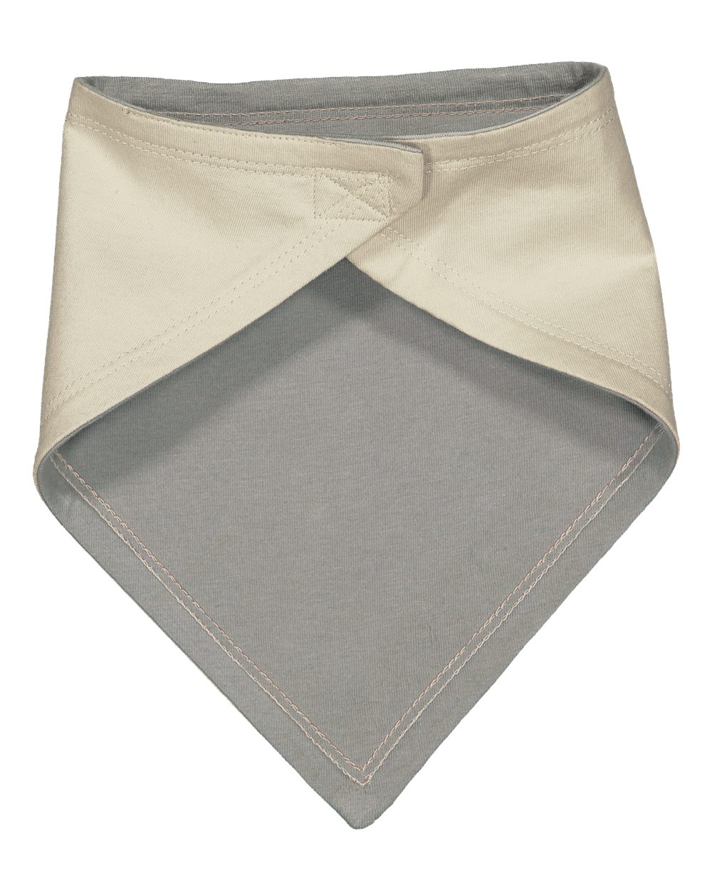 Front View of Natural/ Titanium Premium Jersey Bandana Bib - 1012