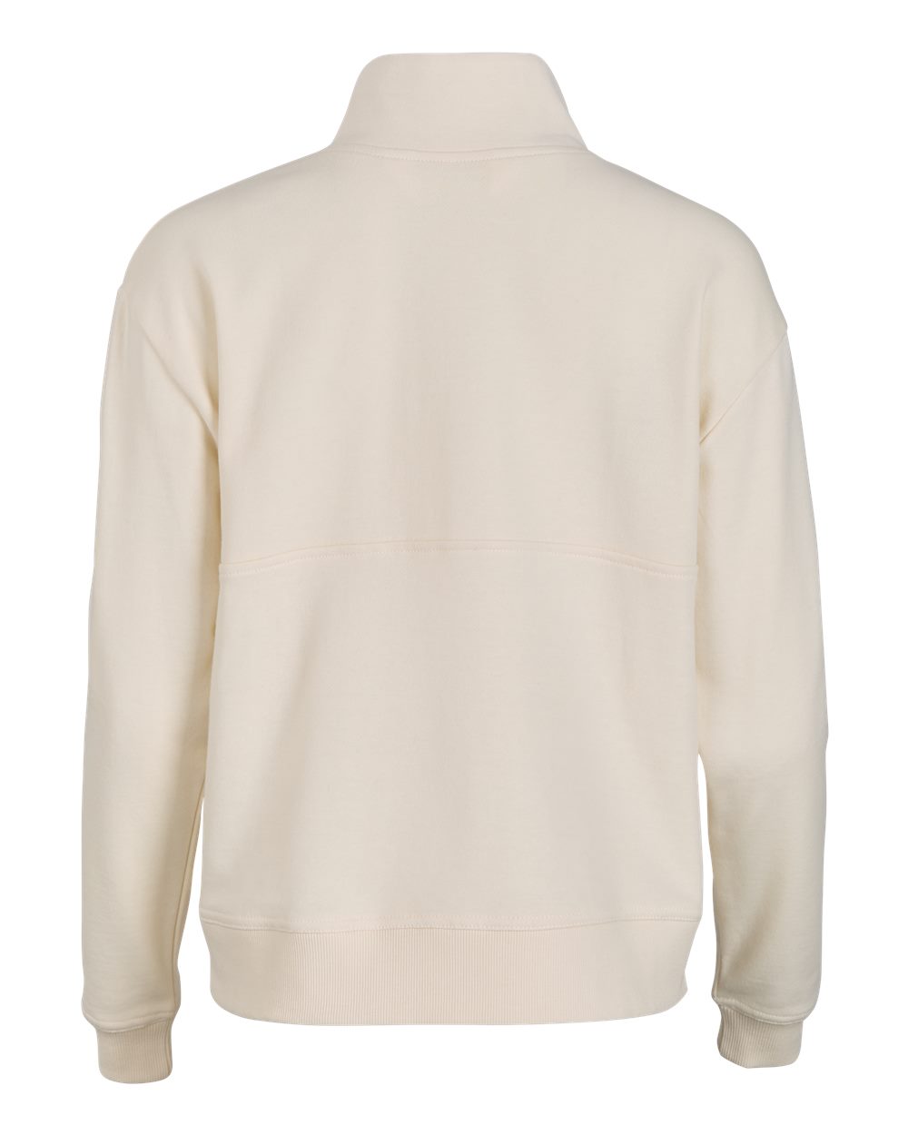 Rear View of Natural Women&#39;s Lace Up Pullover - BW5401