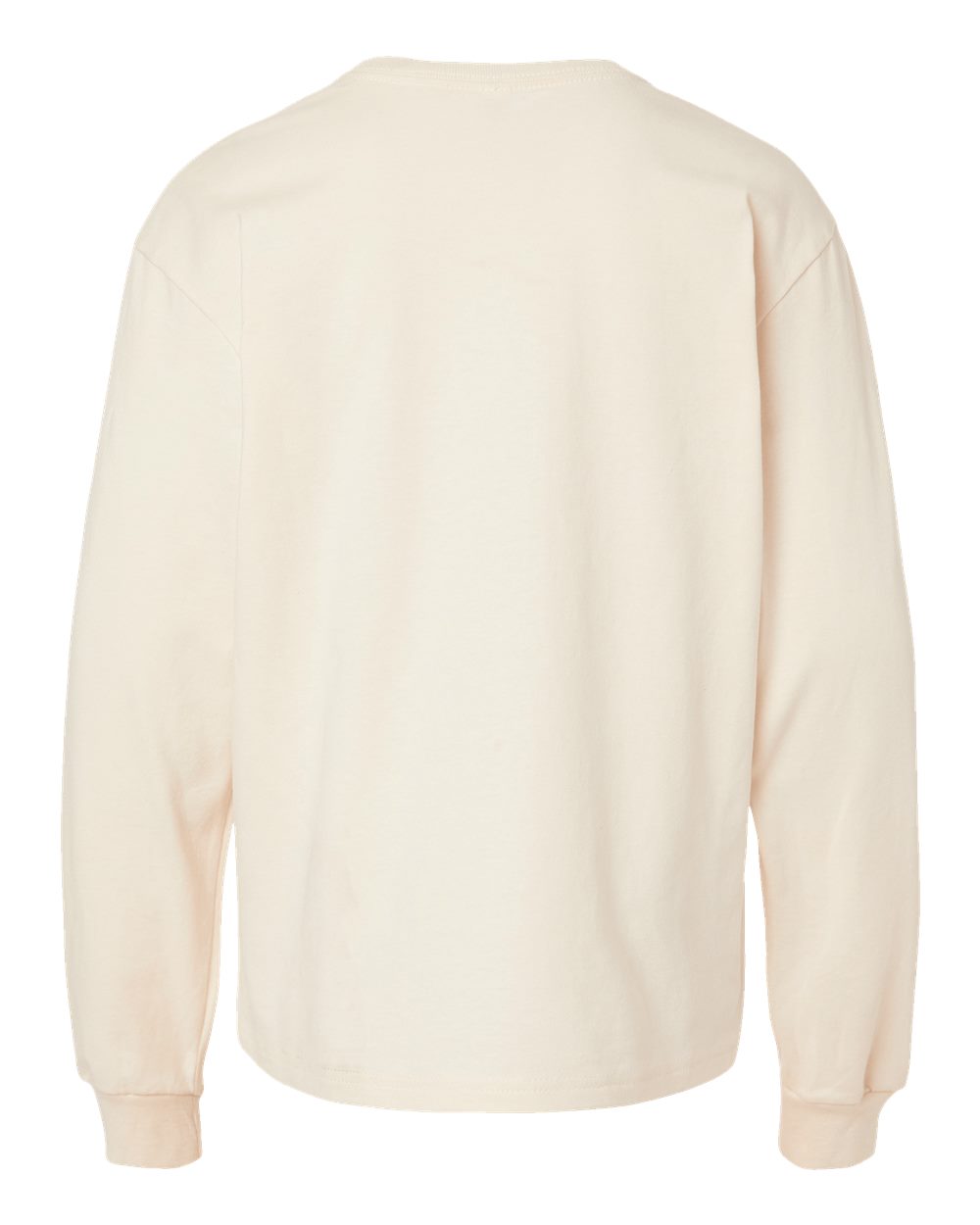 Rear View of Natural Youth 6oz. Heavyweight Long Sleeve Tee - 3511Y