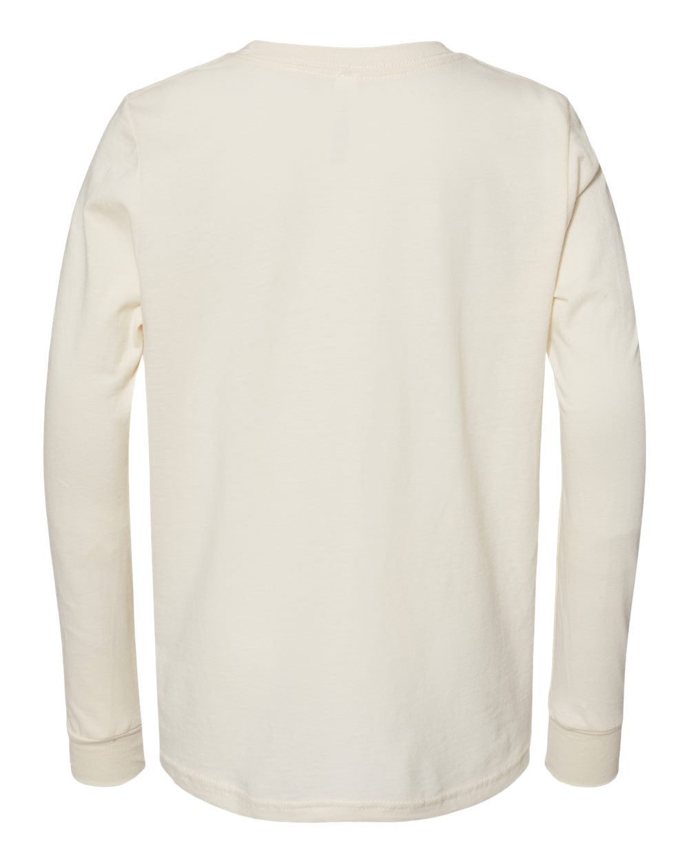 Front View of Natural Youth Jersey Long Sleeve Tee - 3501Y