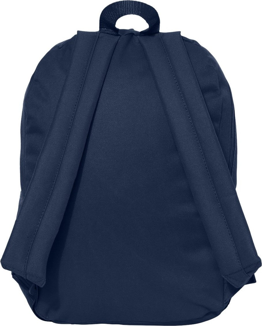 Front View of Navy 16" Basic Backpack - 7709