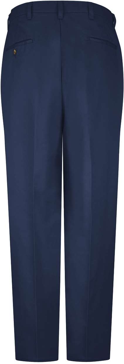 Front View of Navy - 30I Plain Front Casual Cotton Pants - PC44