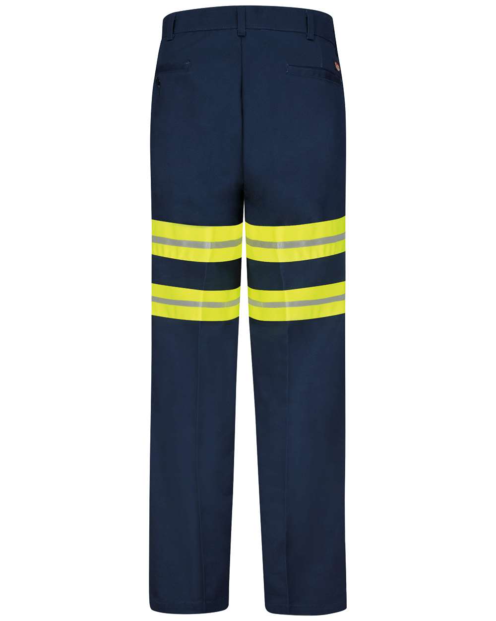 Front View of Navy - 32I Enhanced Visibility Wrinkle-Resistant Cotton Pants - PC20E