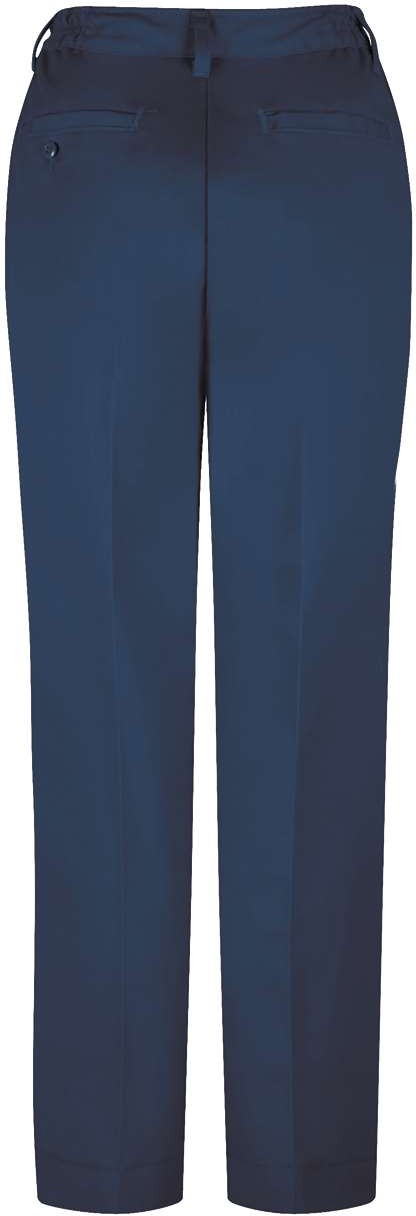 Front View of Navy - 33I Women's Elastic Insert Work Pants - PT61