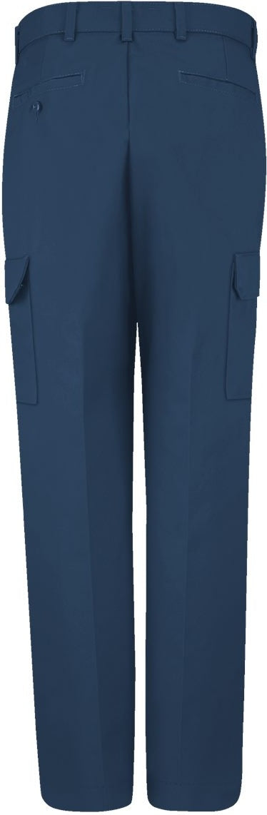 Front View of Navy - 37 Unhemmed Industrial Cargo Pants - PT88