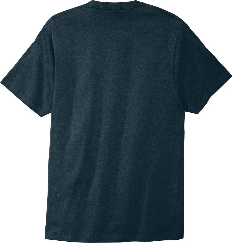 Rear View of Navy Blue Port & Co Bouncer Tee PC600