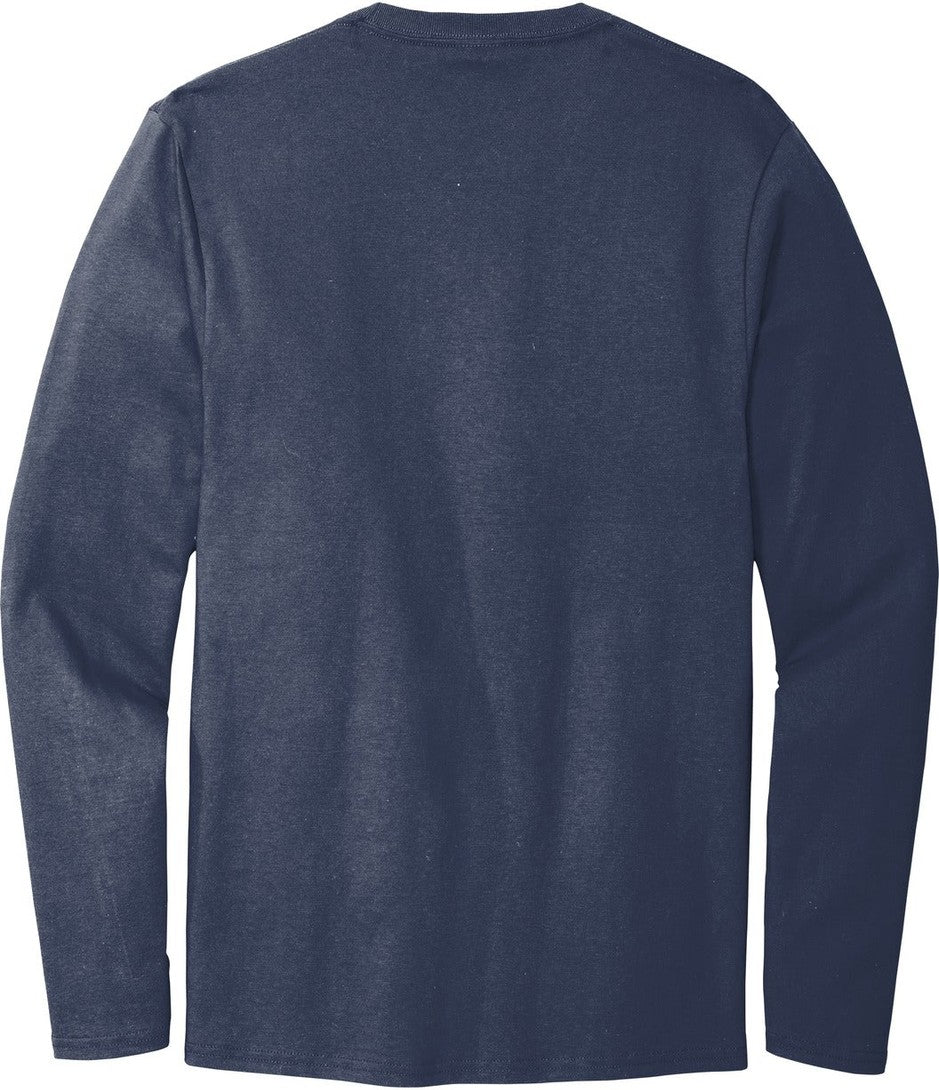 Rear View of Navy Blue Port & Co Long Sleeve Bouncer Tee PC600LS