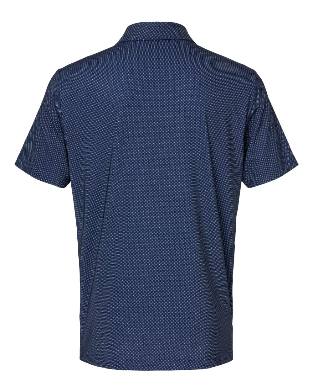 Front View of Navy Blue/ White/ Grey Three Diamond Dot Print Polo - A498