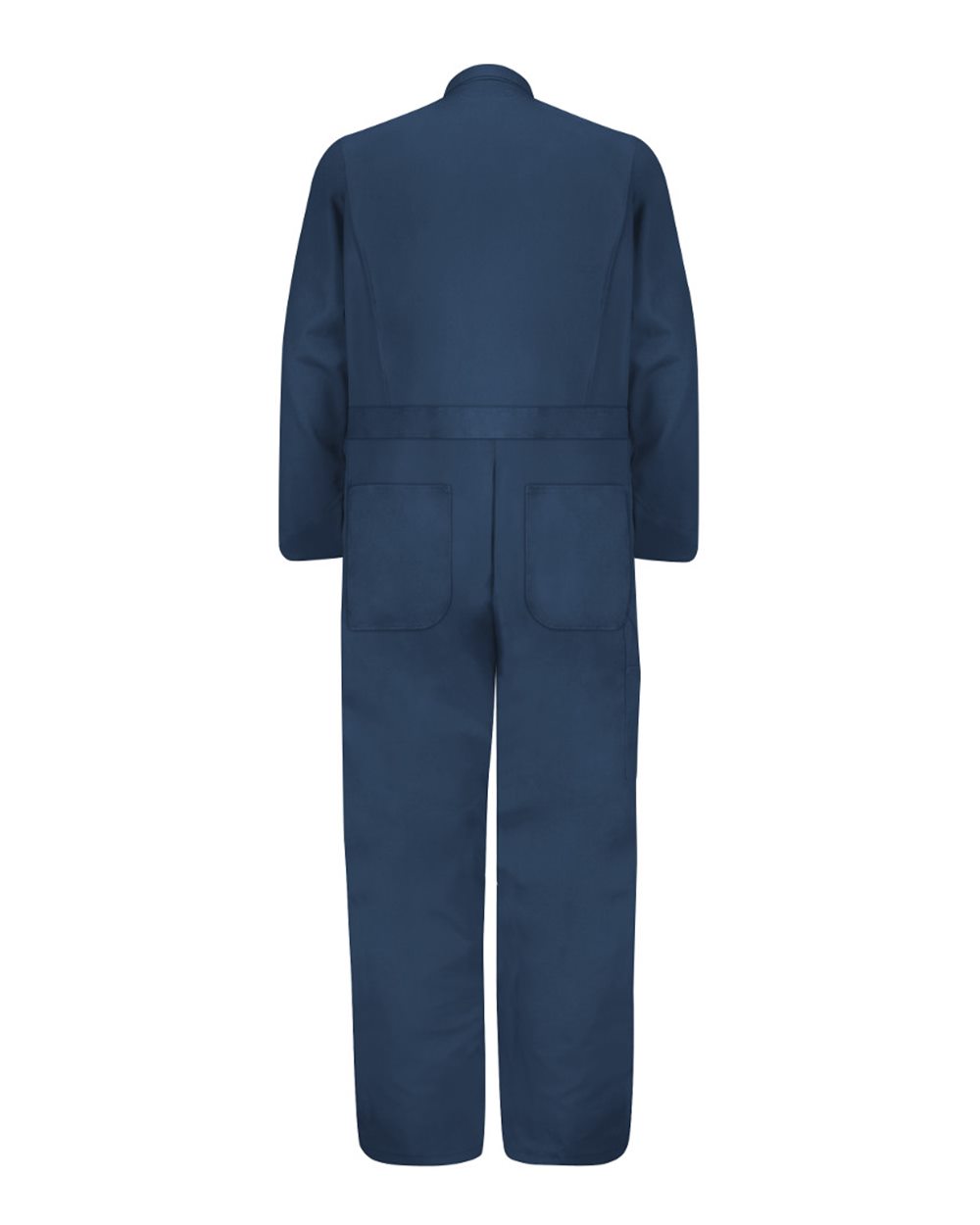 Front View of Navy Button-Front Cotton Coverall Additional Sizes - CC16EXT