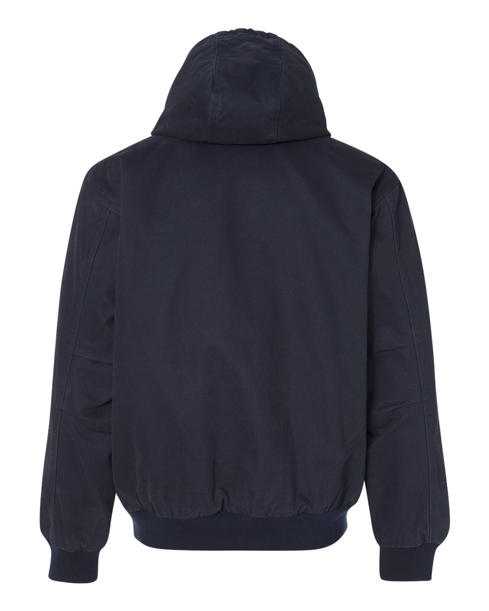 Rear View of Navy Cheyenne Boulder Cloth™ Hooded Jacket with Tricot Quilt Lining - 5020